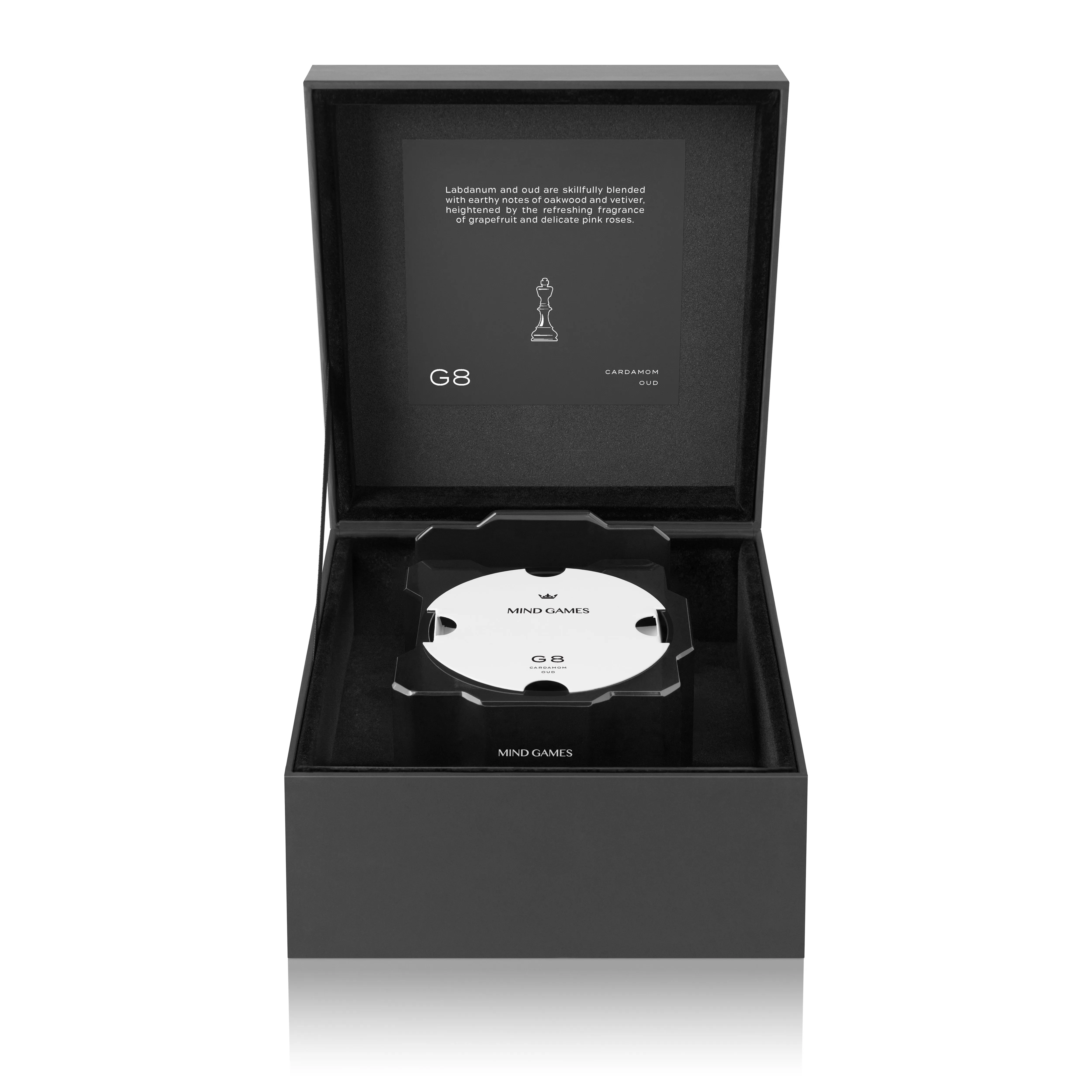 G8 Cardamom Oud 10 oz Luxury Candle Mind Games